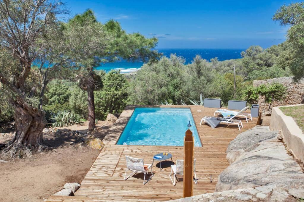 Villa Bodri, Maison En Pierre Avec Vue Mer Et Piscine Chauffee LʼÎle-Rousse Exteriör bild