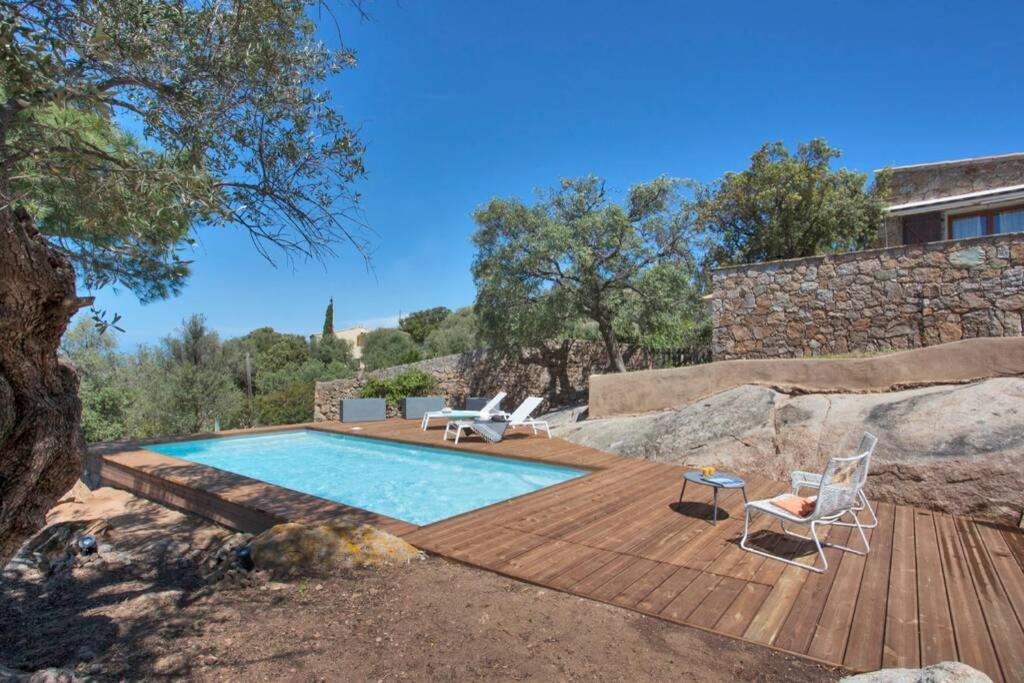 Villa Bodri, Maison En Pierre Avec Vue Mer Et Piscine Chauffee LʼÎle-Rousse Exteriör bild