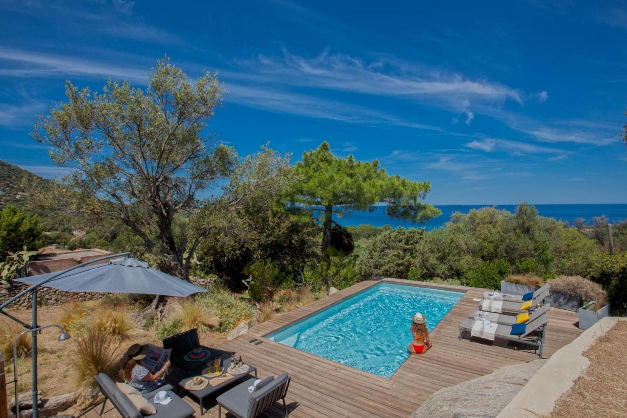Villa Bodri, Maison En Pierre Avec Vue Mer Et Piscine Chauffee LʼÎle-Rousse Exteriör bild