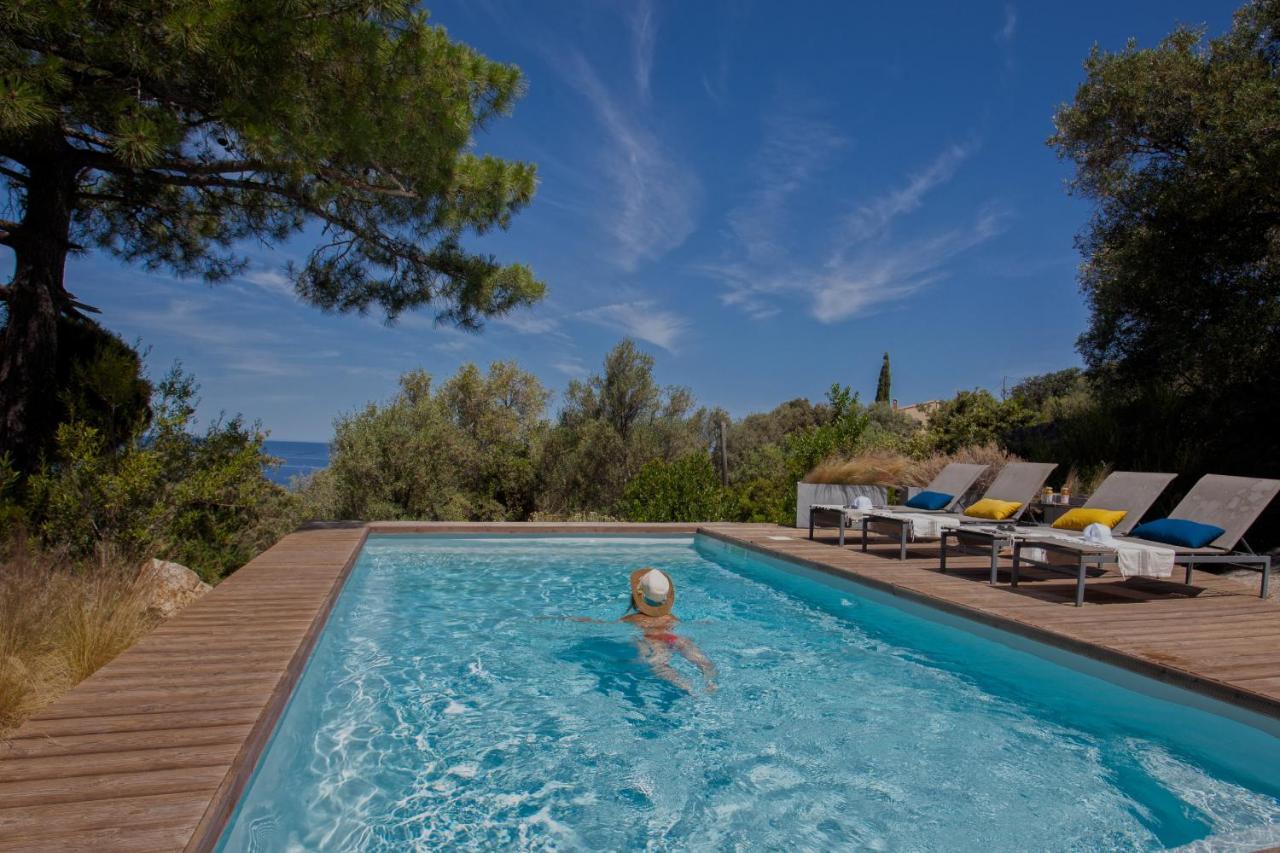 Villa Bodri, Maison En Pierre Avec Vue Mer Et Piscine Chauffee LʼÎle-Rousse Exteriör bild