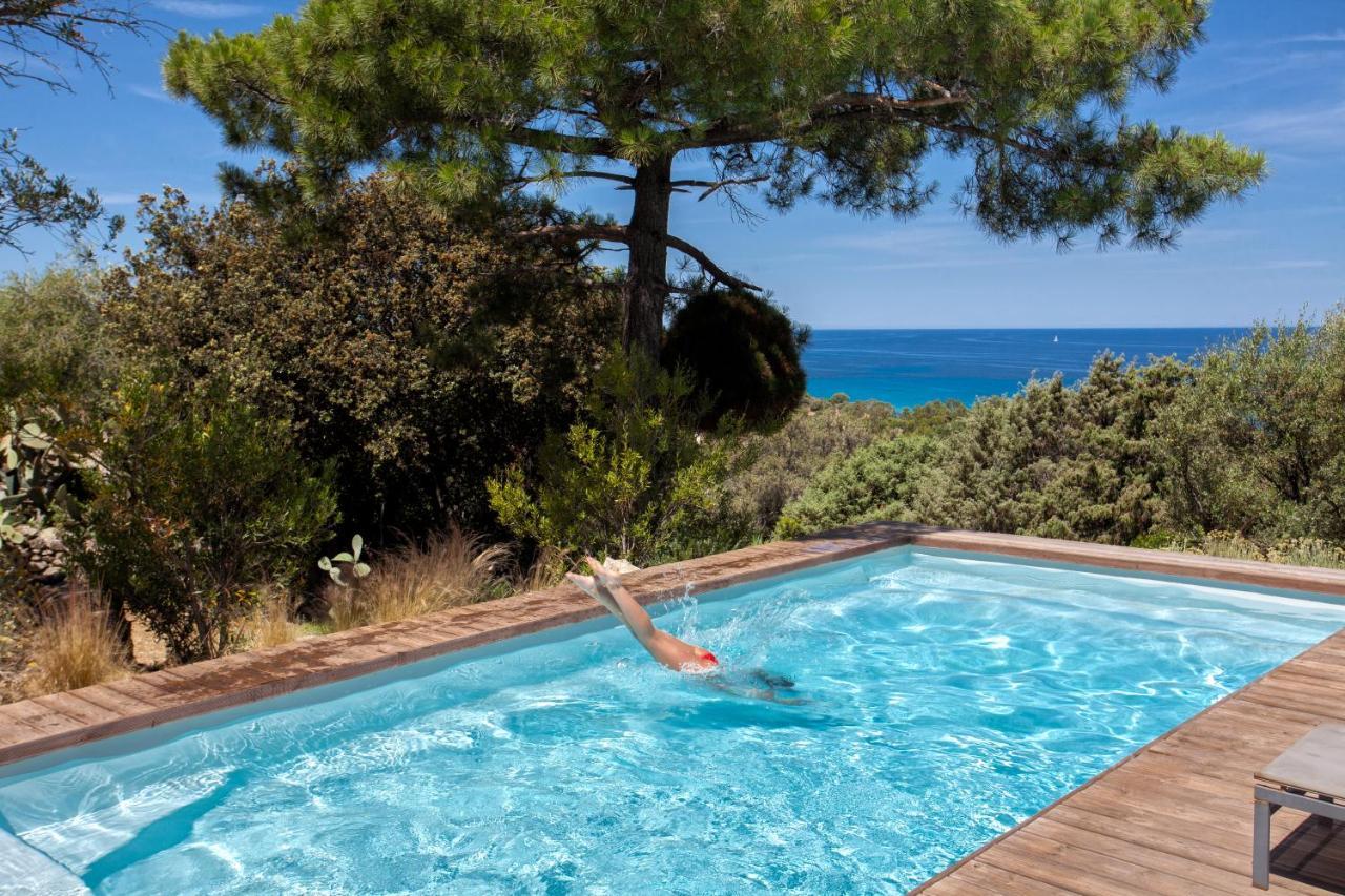 Villa Bodri, Maison En Pierre Avec Vue Mer Et Piscine Chauffee LʼÎle-Rousse Exteriör bild