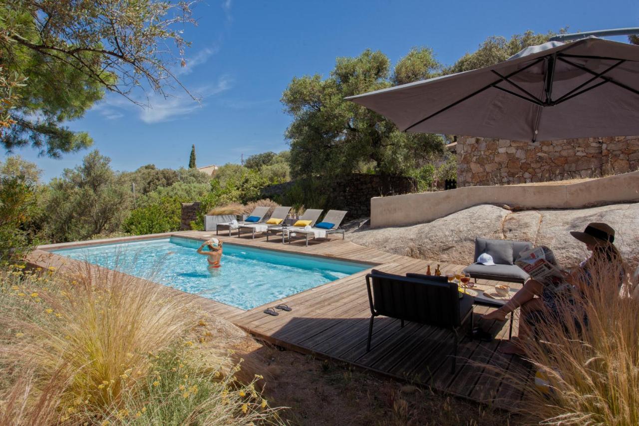 Villa Bodri, Maison En Pierre Avec Vue Mer Et Piscine Chauffee LʼÎle-Rousse Exteriör bild
