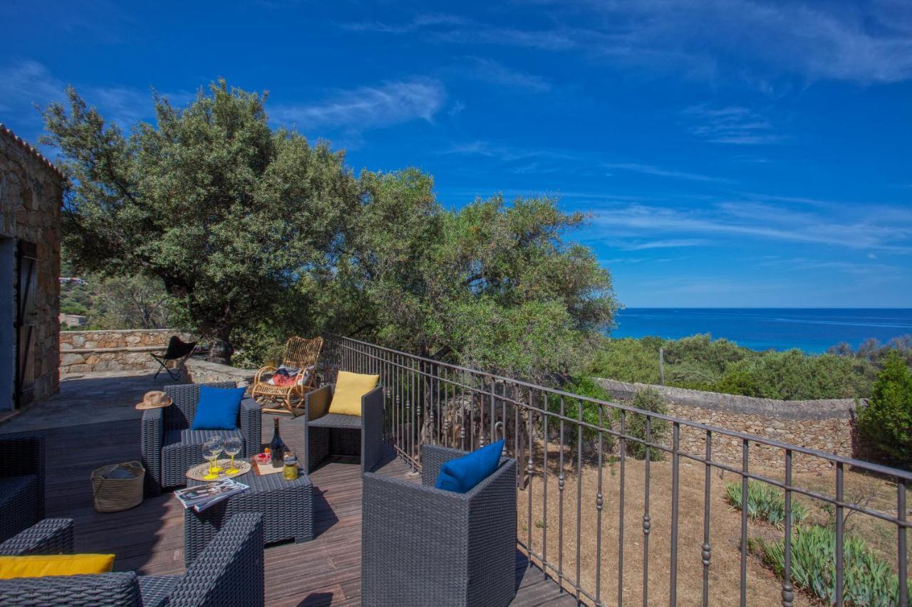 Villa Bodri, Maison En Pierre Avec Vue Mer Et Piscine Chauffee LʼÎle-Rousse Exteriör bild