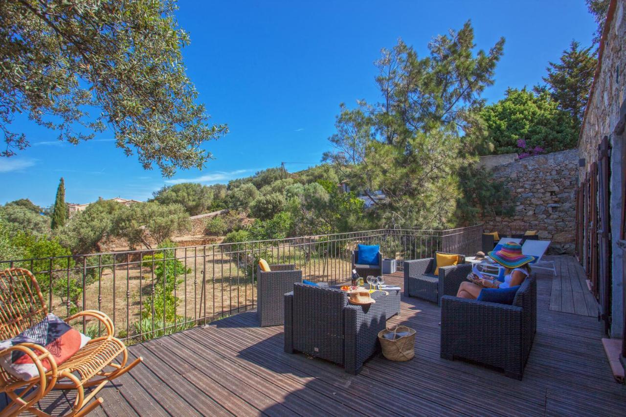 Villa Bodri, Maison En Pierre Avec Vue Mer Et Piscine Chauffee LʼÎle-Rousse Exteriör bild
